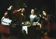 Nicolas Tournier Banquet Scene with a Lute Player oil on canvas